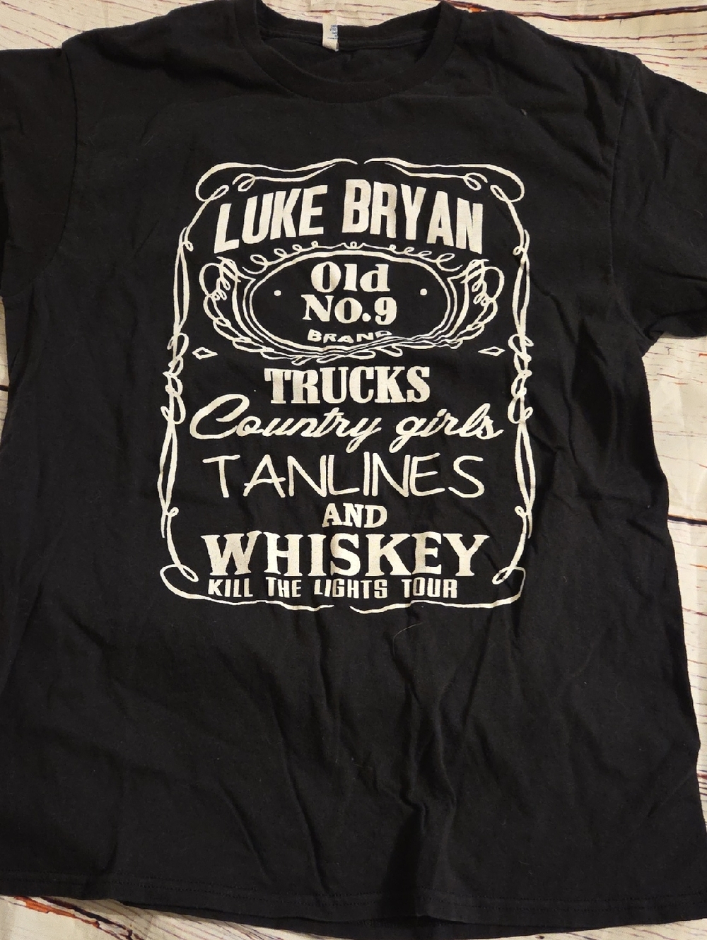 Luke BRYAN Black Graphic Tee - 'Whiskey' Tour  Shirt